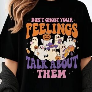 Black Graphic Tee - Ghost Your Feelings